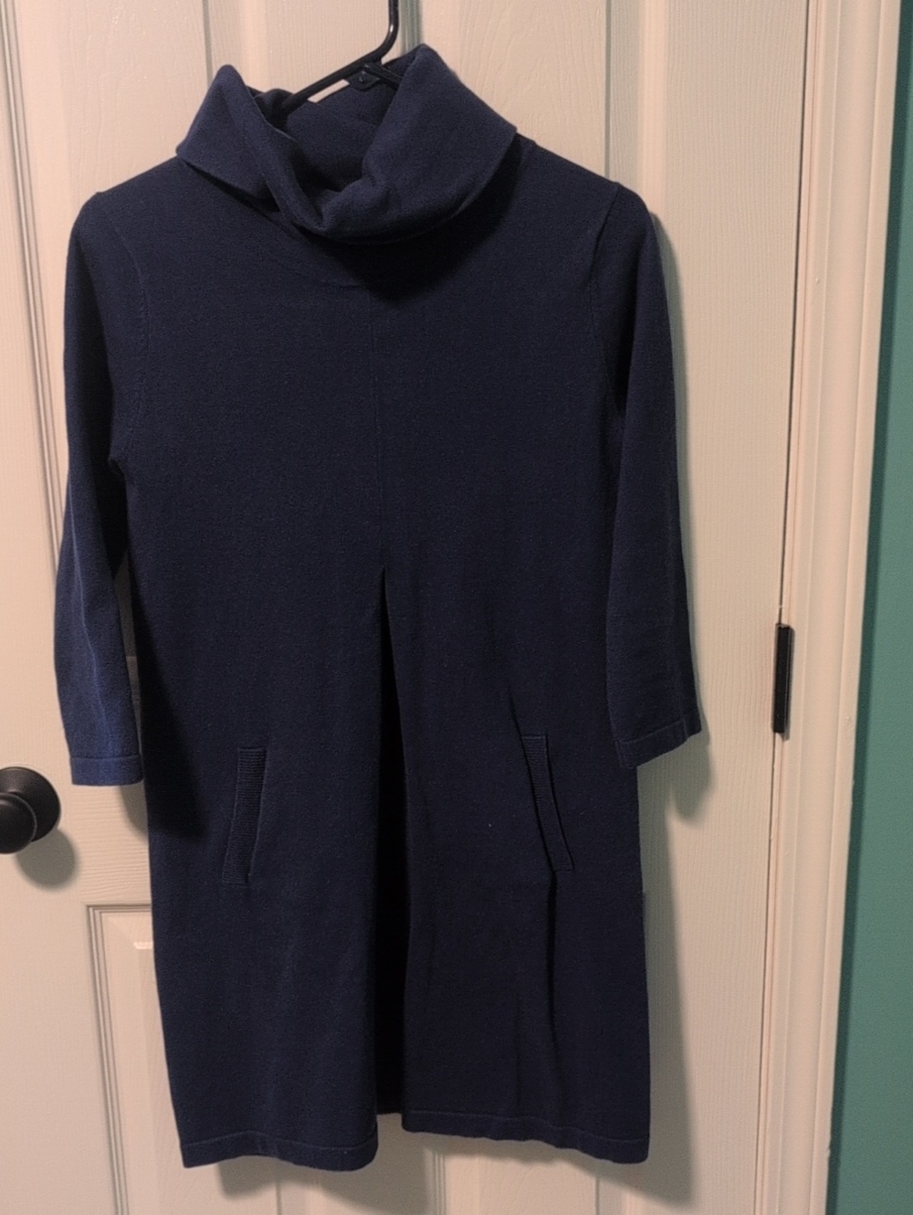 Tyler Boe Blue Cowl Neck Knit Dress
